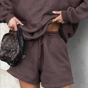 along for the ride lounge shorts in chocolate 🍫